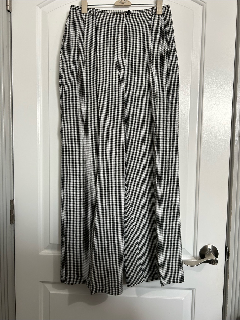 Ann Taylor 90s Vintage Gingham Wide Leg Pants Size L Fall Cottagecore Chic Retro
